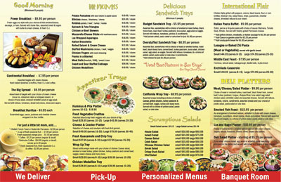 Catering Menu Page 1