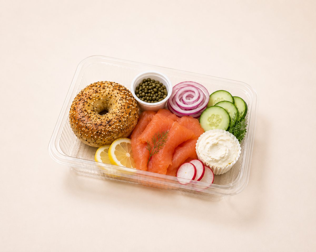 Lox and bagel breakfast box