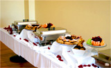 breakfast buffet setup at Elijahs